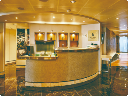 スパでのフェイシャルトリートメントの様子